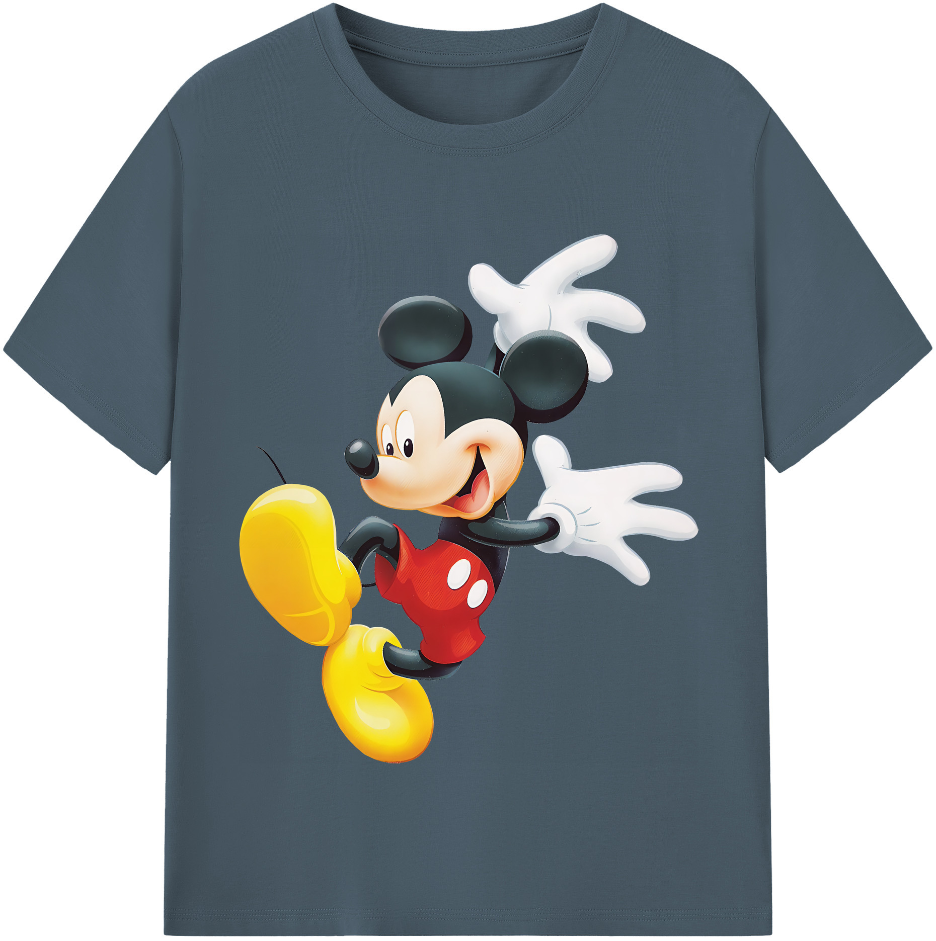 （画像用） ミッキーマウス Mickey Mouse 綿100％半袖Tシャツ（フロントプリント）